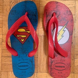 Havaianas Superman and Flash Flip Flops Big Boy Size 5